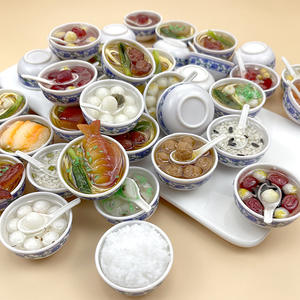 งานฝีมือจำลองอาหารสไตล์จีนยอดนิยม โมเดลชามบะหมี่ขนาดใหญ่ 4 ซม. อุปกรณ์เล่นอาหารสำหรับเด็ก ขายส่งจากโรงงาน - Product Image 4