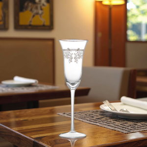 <span class=keywords><strong>Cristal</strong></span> pour flûte, bord doré, gravure argentée, style bohème, capacité <span class=keywords><strong>de</strong></span> 200 ml, pour toasts, mariages, célébrations, ajoutant <span class=keywords><strong>de</strong></span> l'élégance - Product Image 4