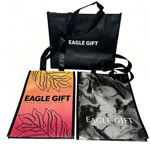Sacs de courses promotionnels en non-tissé écologique imprimés en gros, sacs de courses réutilisables imprimables en non-tissé avec logo - Product Image 3