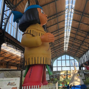 Mockup gigante mascotte e personaggio pallone saltare in aria <span class=keywords><strong>Yakari</strong></span> ragazza indiana modello, gonfiabile ragazza principessa cartone animato - Product Image 1