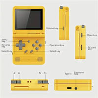 Console de jeu rétro Powkiddy V90, écran LCD 3 pouces, batterie 1020 mAh, mémoire 16 Go, 15000 jeux, console de jeu portable pliable à clapet