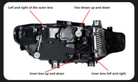 Kit de phares avant LED pour BMW Série 3 F30 F31 F35 2012-2019, avec feux de jour (DRL), feux de route et feux de croisement, Plug and Play