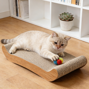 Atacado Arranhador para Gatos em Papelão Ondulado Resistente a Arranhões, Formato de Osso, com Design de Sofá e Cama - Product Image 5