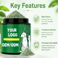 Polvo Dental para Perros, Limpieza Dental, Probióticos, Tratamiento para el Mal Aliento, Placa y Sarro, Suplementos para la Salud Dental de las Mascotas