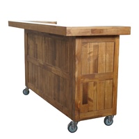 Comptoir de bar mobile en bois massif style ferme, station de service modulaire sur roulettes pour événements, mariages, locations, banquets d'hôtel - Vente en gros