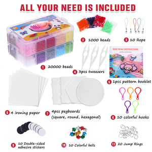 Kit de perles Hama à fusionner DIY, kit de perles éducatives pour projets artistiques DIY, cadeaux de vacances pour enfants et adultes - Product Image 6