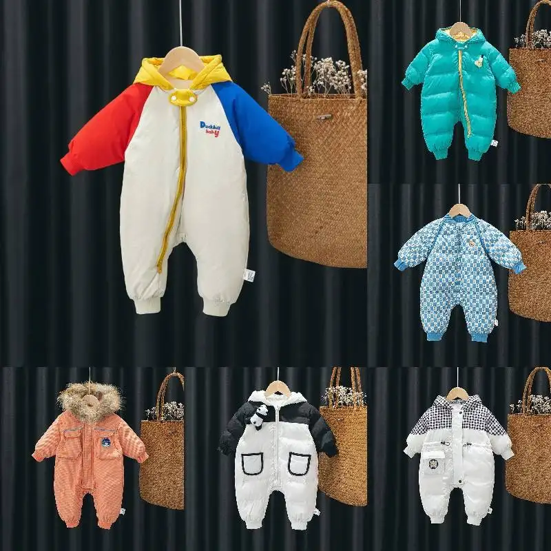 Hongwin bé Jumpsuit mùa xuân và mùa thu cotton bé hoạt hình bò quần áo sơ sinh quần áo cơ thể bé