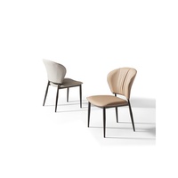 Chaises de salle à manger modernes en cuir PU, design nordique de luxe, pieds en métal, rembourrage en cuir, pour salle à manger, restaurant