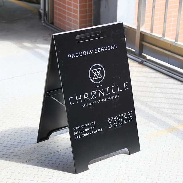Foldable Stainless Steel A-frame Sign Sidewalk Signs Outdoor Stand Double Sided Advertising Boards a Frame Sign