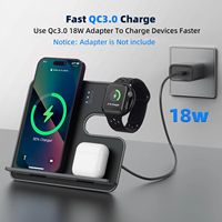 Prix d'usine Fabricant Fournisseur Support de charge sans fil portable 3-en-1 à charge rapide 15W pour téléphones mobiles