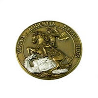 Pièces de monnaie commémoratives en métal plaqué or, design personnalisé, pour la Fête Nationale et Noël - Souvenirs patriotiques avec impression sérigraphique