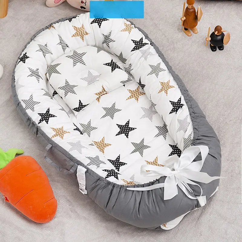 CPC Certificate Adjustable Newborn Lounger Super Soft Cotton Newborn Baby Sleeping Nest Bed