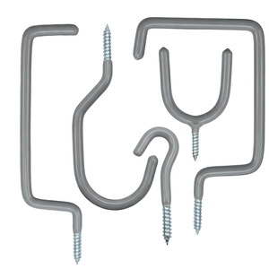 Ensemble de 6 crochets à visser en fer, crochets de rangement muraux pour garage, organisateur gris industriel durable, OEM - Product Image 3