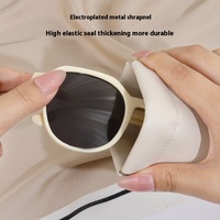 Étui à lunettes de soleil portable pour femmes et hommes fermeture automatique sac de rangement en polyuréthane et housse de protection boîte à lunettes résistante à la pression