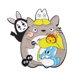 9 Stile Kindheit Cartoon Pins Benutzer definierte Mononoke Chihiro Haku Totoro Emaille Pin Anime Broschen Revers Abzeichen für Freunde