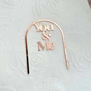 Nouvel arrivage 1pcs You & Me Décoration de gâteau en acrylique pour côté gâteau de la Saint-Valentin Décoration de gâteau - Product Image 5