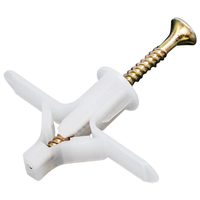 Cheville murale en plastique 6mm 8mm 10mm avec tête fraisée, finition brillante, forte capacité, vis pour cloisons sèches