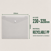 Pochette de classement A4 en PP avec logo personnalisé, bouton-pression, pochette transparente en plastique pour documents, classeur pour fournitures de bureau