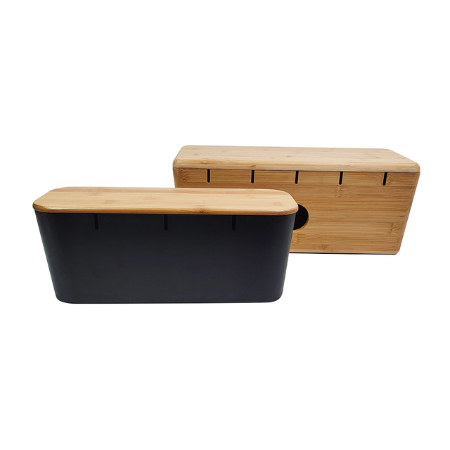2024 Cable Management Box, Cord Organizer and Cover With Cable Kit - Desk,Environmental protection Bamboo Cover Design
