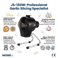 Máquina Cortadora de Ajo Eléctrica Comercial Mond.uk JS-150W, Acero Inoxidable SUS304, Trituradora Automática de Jengibre, Cortadora de Cebollín