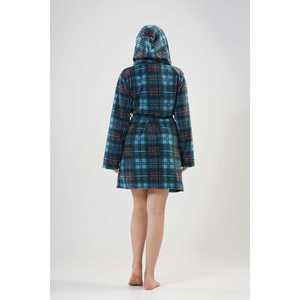 Peignoir court à capuche en polaire pour femme, avec poches, respirant, pour la maison, imprimé uni, peignoir de bain, logo personnalisé, ODM - Product Image 1