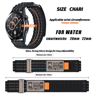 Eraysun gelang nilon untuk Samsung Galaxy Watch 7 6 5 4 40mm 44mm Klasik/aktif/Gear S3 Frontier 20mm 22mm tali <span class=keywords><strong>Loop</strong></span> olahraga - Product Image 3