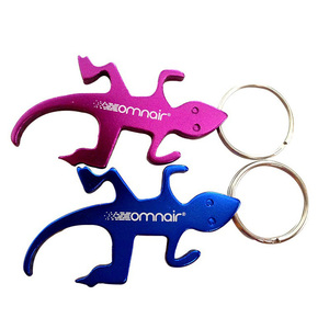 El llavero de aleación de aluminio con forma de lagarto de colores surtidos acepta logotipo grabado con láser personalizado - Product Image 5