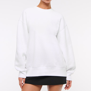 <span class=keywords><strong>Felpa</strong></span> in pile organico da <span class=keywords><strong>donna</strong></span> felpe Oversize Pullover da <span class=keywords><strong>donna</strong></span> in <span class=keywords><strong>cotone</strong></span> pieno Pullover naturale girocollo - Product Image 2