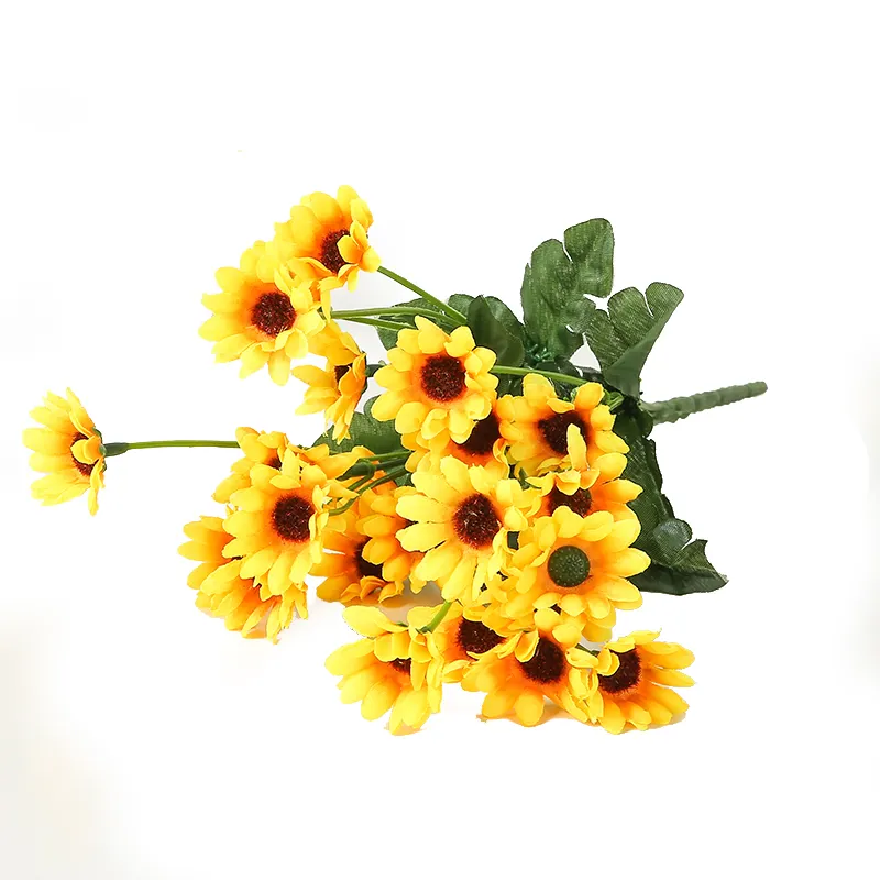 Hersteller Großhandel kleine Sonnenblume 24 Kopf Sonnenblumen strauß Home Tisch dekoration künstliche Blume