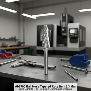 TTAKE Ab8700 <b>Ball</b> Nose Tapered Rotary Burr 6.3 Mm Solid Carbide For Precision Cutting And Shaping - Product Image 3