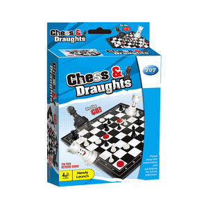 Juego de Ajedrez y Damas Plegable y Portátil de Plástico Educativo para Interiores, para Niños de 2 Años en Adelante - Product Image 1