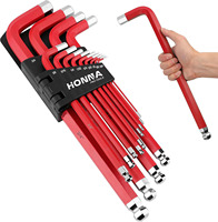 Juego de llaves de brazo largo de 13 piezas, juego de llaves hexagonales Sae Star Torx métricas, llave Allen con punta de bola