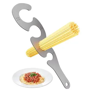 Alat ukur logam Stainless Steel, alat ukur panas, pengaturan Spaghetti Pasta mie, alat ukur bentuk S, pengukur Pasta Spaghetti Stainless Steel