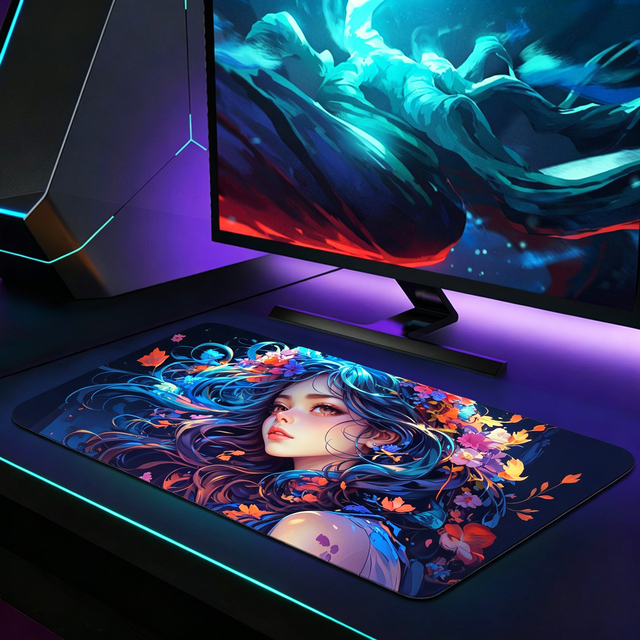 Customized Anime & Cartoon Printing Micro Etched Square Tempered Glass Mouse Pad for Esports Gaming Factory Direct Sales