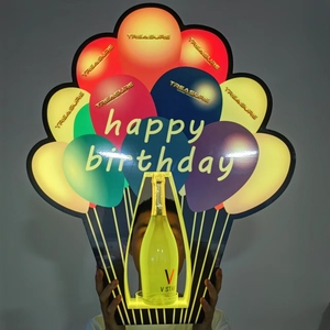 ที่กำหนดเองคืน <span class=keywords><strong>Clup</strong></span> เค้กวีไอพีสุขสันต์วันเกิดขวดแชมเปญเพรนเซนเตอร์ LED บอลลูนขวด Glorifier แสดง - Product Image 4