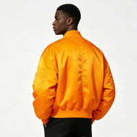 Blouson Bomber d'Hiver Sportif Imperméable et Coupe-Vent en Nylon avec Fermeture Éclair, Doublure Chaude Rembourrée, Style Basique Uni Urbain