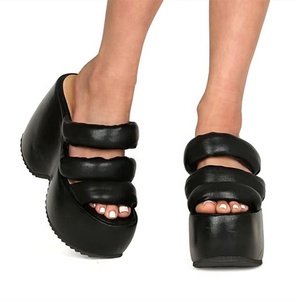 Scarpe da esterno da <span class=keywords><strong>donna</strong></span> con zeppa tacco alto <span class=keywords><strong>sandali</strong></span> moderni tinta unita Open Toe Platform Heels Custom Made Size <span class=keywords><strong>43</strong></span> - Product Image 6