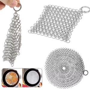 2 Size Kitchen Cleaning Stainless Steel Cleaner Scrubber Reusable Washing <b>Net</b> Rust Pot Remover Cleaning Tool for Home - Product Image 4