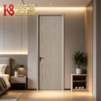 Portes intérieures modernes en bois massif composite PVC, isolation acoustique, construction durable, garantie 1 an, maison, salle de bain, appartement