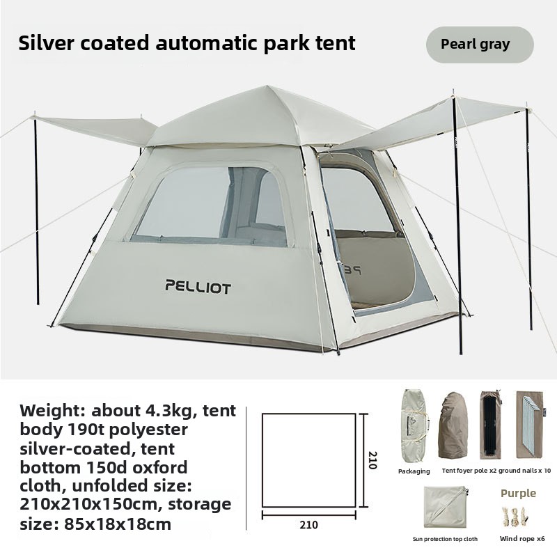 Pelliot Fully Automatic Silver-Coated Tent Portable Square Multi