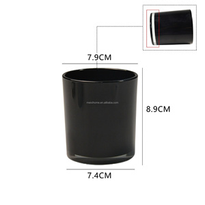 Porte-bougie cylindrique <span class=keywords><strong>en</strong></span> verre blanc et noir brillant <span class=keywords><strong>de</strong></span> 10 oz avec couvercle et boîte - Décoration <span class=keywords><strong>de</strong></span> <span class=keywords><strong>Noël</strong></span> écologique pour la maison - Product Image 5