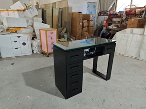 Modern Customized Multi-functional Metal Salon Manicure <b>Table</b> with Drawers Cleaner Wood Tabletop Eco-Friendly <b>Nail</b> Spa Furniture - Product Image 5