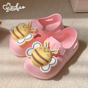 XIXITIAO 2024 nuevos niños lindos zapatillas de abeja zapatos antideslizantes niños dormitorio verano playa moda cueva zapatos baño Baotou sandalia - Product Image 4