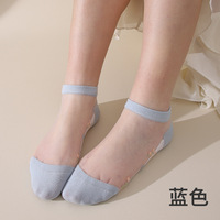 5 paires/lot Sexy maille résille chaussettes Ultra-mince Transparent femmes chaussettes pour été fibre de verre soie fleur cheville chaussettes