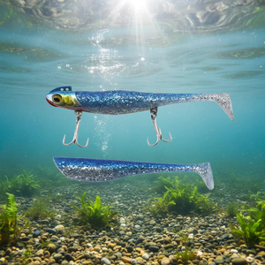 Leurres souples en PVC avec tête plombée 11cm 37g, lot de 2, pour la pêche au saumon, au poisson-chat, au marlin, au cabillaud, au brochet - Product Image 3