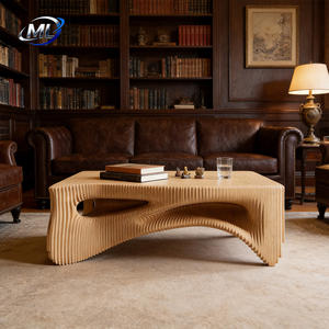 Table basse sculpturale en bois massif courbé, design moderne et personnalisable, pour salon, usage domestique, hôtel ou appartement - Product Image 6