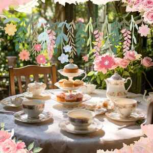 แบนเนอร์ดอกไม้ตกแต่งงานปาร์ตี้ใบไม้กระดาษแบนเนอร์ดอกไม้พวงมาลัยสำหรับตกแต่งผนังฉากหลังแต่งงานสำหรับฤดูใบไม้ผลิทารก - Product Image 3