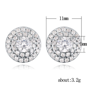 Eleganti orecchini a lobo scintillanti da donna, stile pavé, gioielli alla moda per feste - Product Image 6