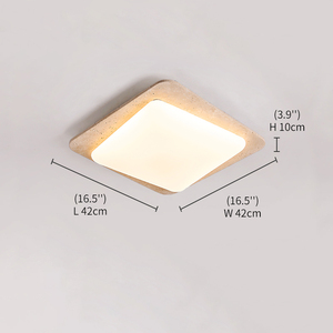 Lámpara de Techo Cuadrada Moderna de Travertino Estilo Wabi Sabi, LED de Ahorro de Energía, Certificación CE, Decoración de Interiores para el Hogar, Lámpara de Techo Cuadrada <span class=keywords><strong>Auric</strong></span> - Product Image 3