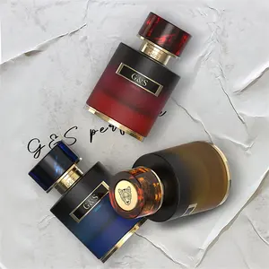 Nuevo diseño botella de perfume de lujo árabe 30ml 50ml 100mL botella de perfume con tapa de caja zamac